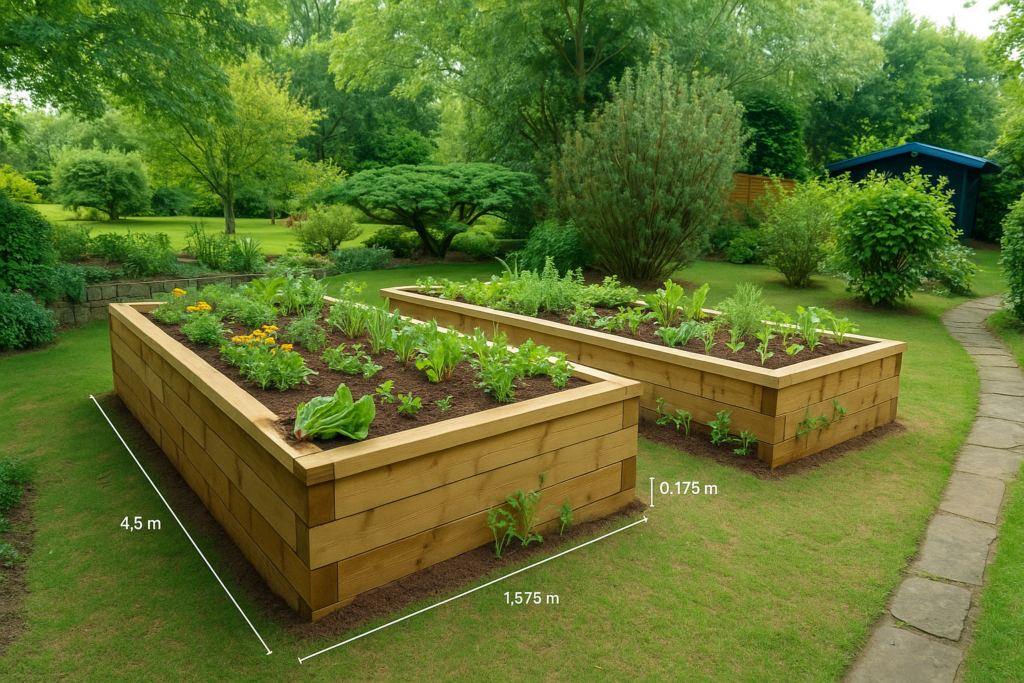 DIY raised garden bed step-by-step tutorial with before and after result