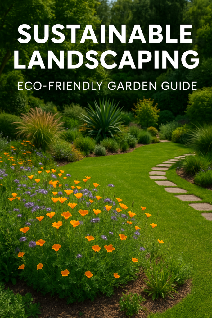 Sustainable landscaping with native plants and mulch