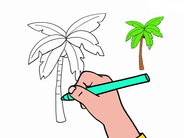 palmtree1 Step-by-step palm tree drawing tutorial for beginners